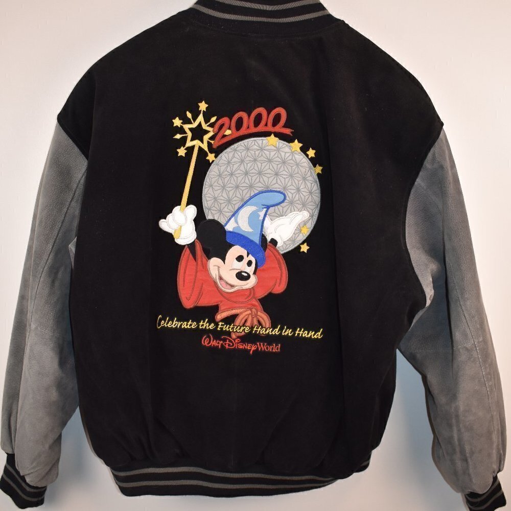 Rare WALT DISNEY World Vintage Suede Jacket 2000 Cast Member Millennium XLarge